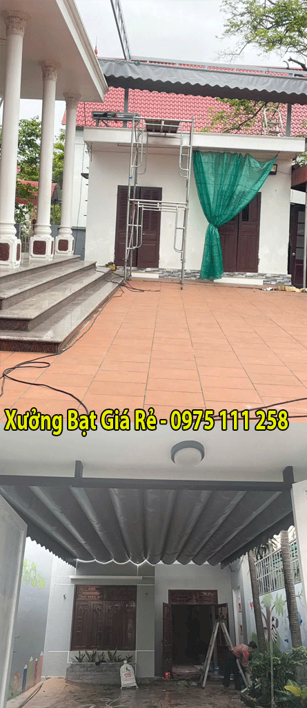 Xưởng may ép bạt mái hiên mái xếp giá rẻ