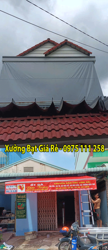 Xưởng may ép bạt mái hiên mái xếp giá rẻ